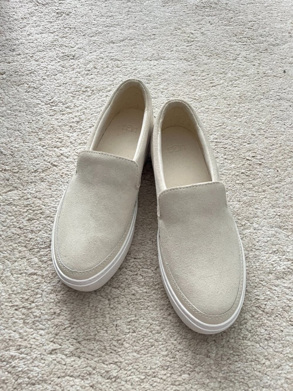 UGG Women's Cream and White Suede Leather sneakers